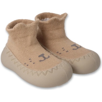 Befado ponožkoboty capáčky barefoot bosé bačkůrky ponožky s gumovou podrážkou 002P045 béžové