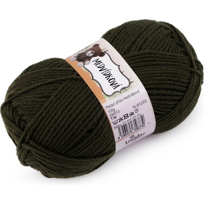 Prima-obchod Pletací příze medvídková 100 g, barva 16 (81233) zelená khaki tmavá