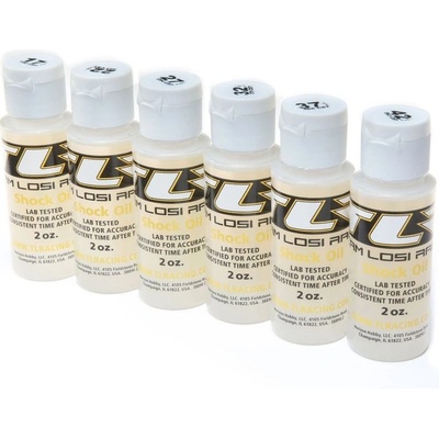 Team Losi Racing silikónové oleje do tlmičov Middle sada 6 x 56 ml