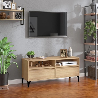 vidaXL ТВ шкаф, сонома дъб, 100x34, 5x44, 5 см, инженерно дърво (831904)