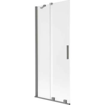 Mexen Velar двукрилен плъзгащ се параван за вана 80 x 150 см, скреж, gun metal - 896-080-000-31-95 (896-080-000-31-95)