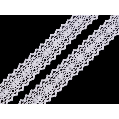 Prima-obchod Krajka / vsadka paličkovaná šíře 23 mm, barva 1 bílá