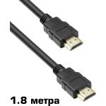 DeTech Кабел HDMI към HDMI, 1080p (Full HD), Без ферит, Черен, Дължина 1.8 метра
