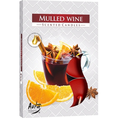 BISPOL Ароматни чаени свещи Bispol Aura - Mulled wine, 6 броя (p15-195)