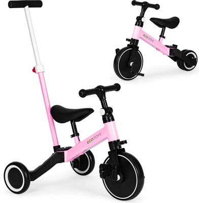 EcoToys Trojkolesový bicykel 2v1 ružový
