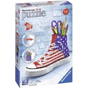 Ravensburger Verlag Ravensburger 3D Puzzle 12549 Sneaker American Style - Praktischer Stiftehalter - 108 Teile - Schreibtisch-Organizer für Kinder ab 8 Jahren