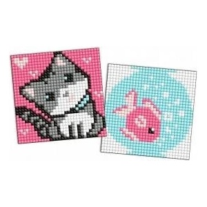 Ideyka Diamond mosaic Kids magnet - Fish and kitten