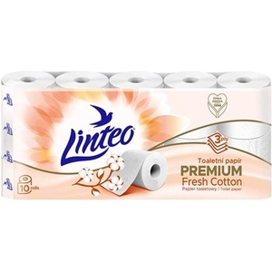 Linteo Тоалетна хартия Linteo Cotton, 3-слойна, 15 м, 10 бр