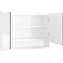 Shumee Koupelnová skříňka se zrcadlem 80 × 15 × 60 cm, MDF, zářivě bílá