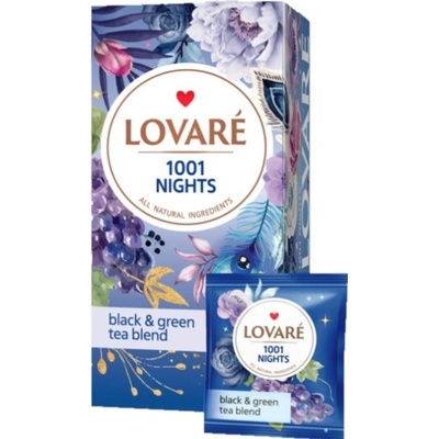 Lovaré 1001 Nights černý zelený čaj 24 sáčků