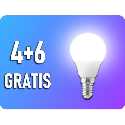 V-TAC E14 LED žiarovka 3,7W, 320lm, P45, 4+6 Denná biela