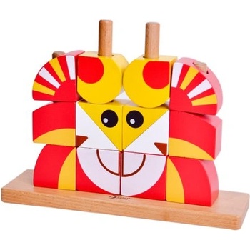 Classic World Дървен пъзел - кубчета Лъвче