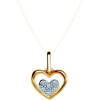 SAVICKI Висулка със сърце: двуцветно злато. диаманти