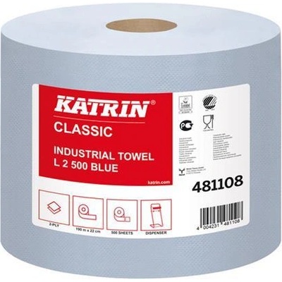 Katrin classic - Индустриална хартия на руло Синьо, ламинирано 500 къса (3941)