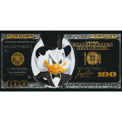 Origami Malování podle čísel na rámu 40 x 80 cm Strýček Skrblík Černý dolar S metalickými barvami zlaté LW 3287