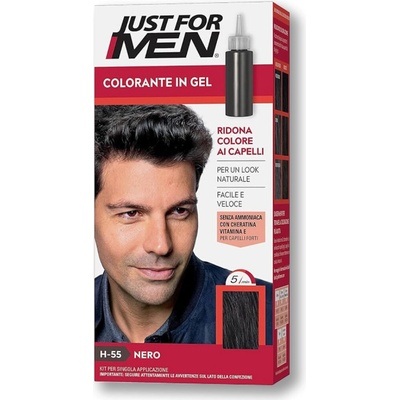 Just for men šampón na zakrytie sivých vlasov farba plná čierna H55
