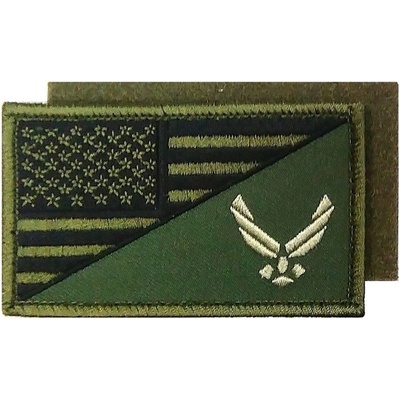 Made In USA Nášivka U.S.AIR FORCE & VLAJKA velcro oliva