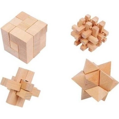 LEGLER Dřevěné hlavolamy set 4ks