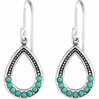 Image 1 of Bijutanki Висящи Крушовидни Сребърни Обеци с Тюркоазени Камъни