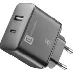 Cellularline Зарядно pd 220v usb + usb-c 25w