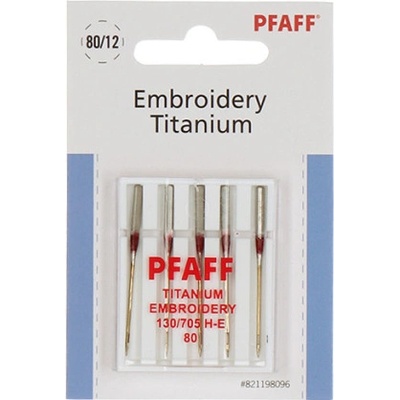 Jehly Pfaff 130/705 H-E 80 - Vyšívací Titanium - 5 ks