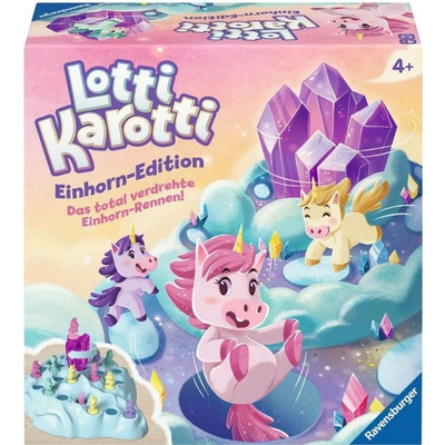 Ravensburger 22580 - Lotti Karotti Einhorn-Edition, Adaption des bekannten Spiele-Klassikers mit Einhörnern, unterhaltsames Wettlaufspiel für 2 bis 4