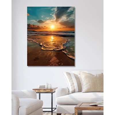 ZUTY Obrazy na stenu - Pláž a západ slnka nad morom Rámovanie: vypnuté plátno na rám, Rozmer: 40x50 cm