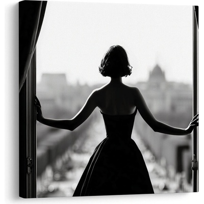 Obraz kouzlo černobílé elegance - 70x70