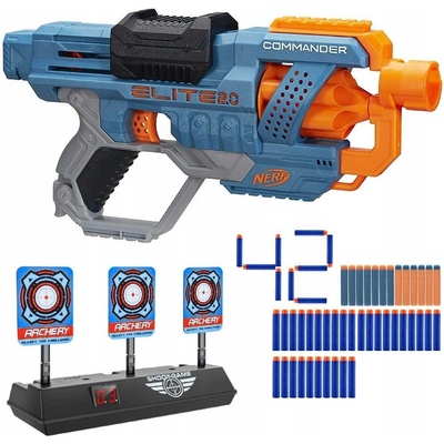 Pistole NERF Elite 2.0 Commander RD-6 sada s 12 šipkami a příslušenstvím