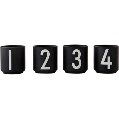 Design Letters Чаши на столче за еспресо aj черни 4 бр (10201302black)