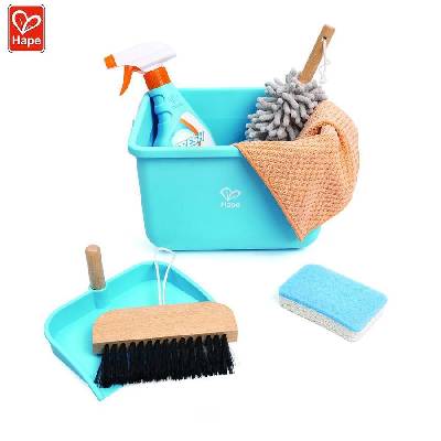 Детска играчка, Hape, Комплект за почистване с кофа, 7 части
