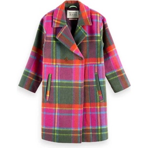 Scotch & Soda Палто Scotch & soda Oversized Rainbow Wool coat - Green / Pink (Rainbow Check)