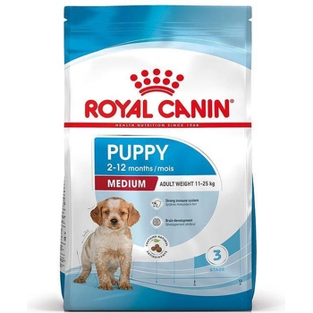 Royal Canin Medium Puppy - пълноценна храна за кученца от средните породи с тегло в зряла възраст от 11 до 25 кг. , до 12 месечна възраст