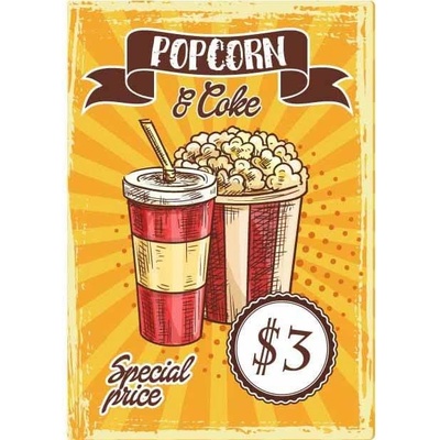Ceduľa Restaurant Menu - Popcorn & Coke