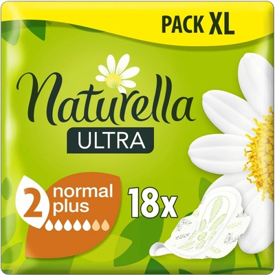 Naturella Дамски превръзки с крилца Naturella Ultra - Normal Plus, с лайка, 18 броя