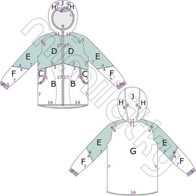 Batolecí střih v el. formátu, Bunda, Street - 86/92 - 98/104 (A4) domácí tisk – Zboží Dáma