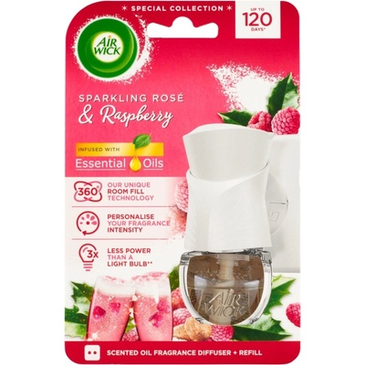 Air Wick electric Růžový sekt a maliny strojek 19 ml – Hledejceny.cz