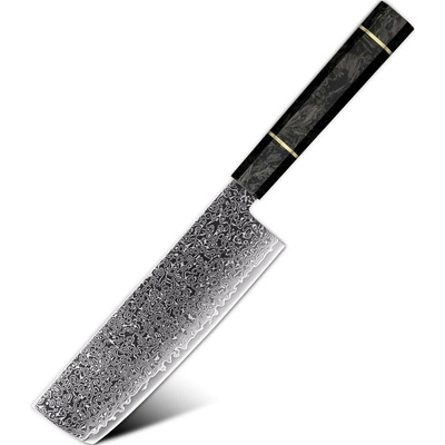 IZMAEL Damaškový kuchynský nôž Tsuriko Nakiri/Čierna 17.5 cm