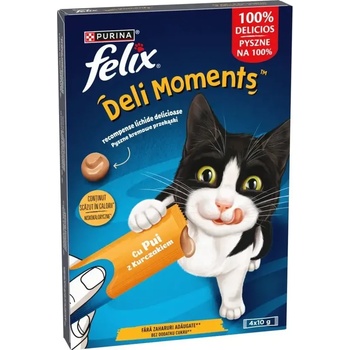 Purina Felix Deli Moments Liquid Snacks with Chickenтечно лакомство за котки с пилешко 4 х 10gr