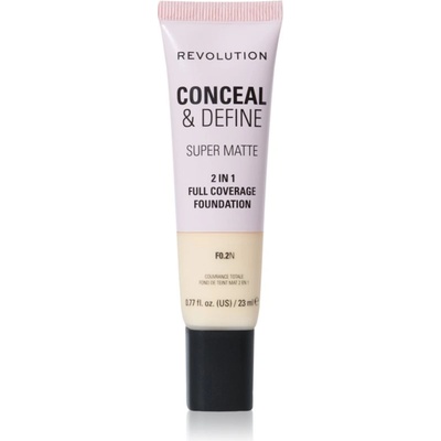 Revolution Conceal & Define матиращ фон дьо тен цвят F0.2N 23ml