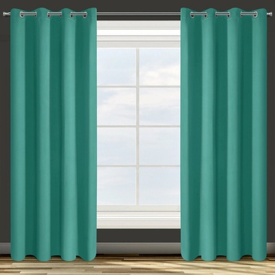 Design 91 ZATEMŇOVACÍ ZÁVĚS NA KROUŽCÍCH PARISA 135X250 CM TYRKYSOVÁ