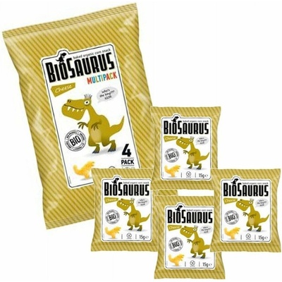 Mc LLOYD 's BioSaurus Bezlepkové syrové kukuričné chrumky 4 x 15 g