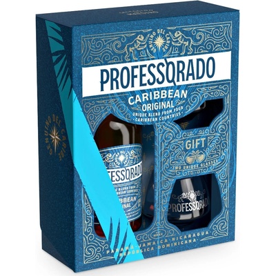 Professore Rum 38% 0,5 l (dárkové balení 2 sklenice)
