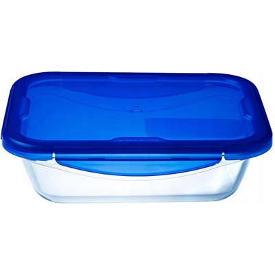PYREX Dóza na potraviny s tesniacim vekom obdĺžniková sklo číre 20 x 15 x 5 cm 0,8 l