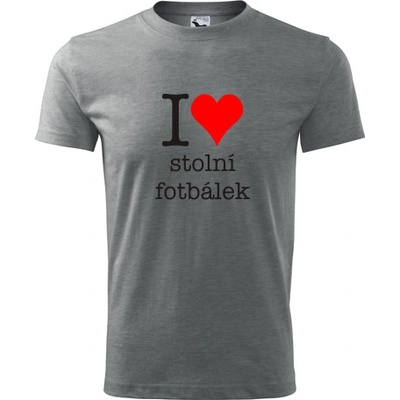 Tričko I love stolní fotbálek šedé