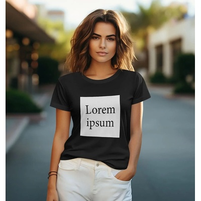 Bullshirt.sk Dámske tričko Lorem Ipsum V3 Čierna