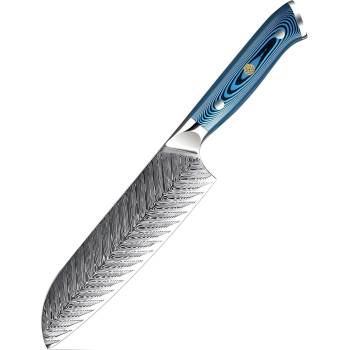 HARAHU Дамаски кухненски нож TU-37504 - Santoku / Синя KP37504 (TU-37504)