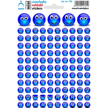 Arch Školské mini samolepky modrí smajlíci 166