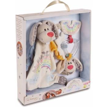 NICI Подаръчна кутия NICI - Дрънкалка и кърпичка за гушкане, 25 х 25 cm, Бъни (48678)