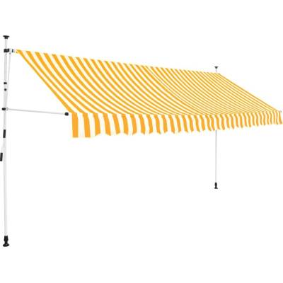 VidaXL Ručně zatahovací markýza 350 cm oranžovo-bílé pruhy